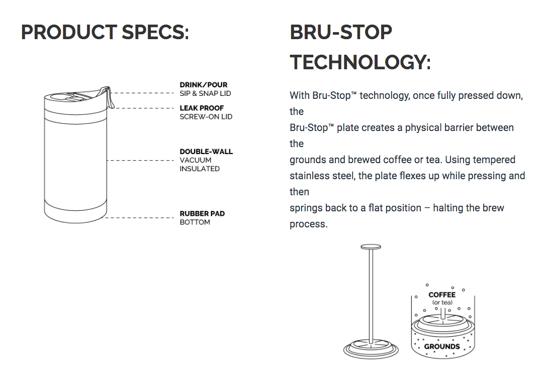 20oz Steel Toe 2.0 BruTrek Travel Press