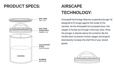 Airscape® Airless Coffee Storage Container - Large Size